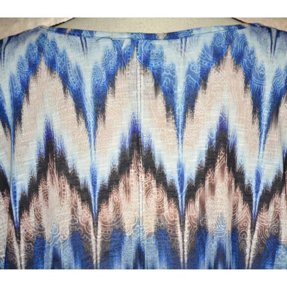 Catherines Womens Blue Embroidered Beaded Blouse Tunic Top Plus Size 1X 18 20W - Picture 9 of 13